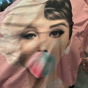 Pink Graphic T-Shirt Marilyn/Audrey Print